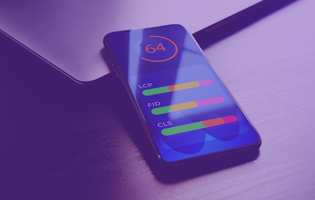 Core Web Vitals scores on a cellphone