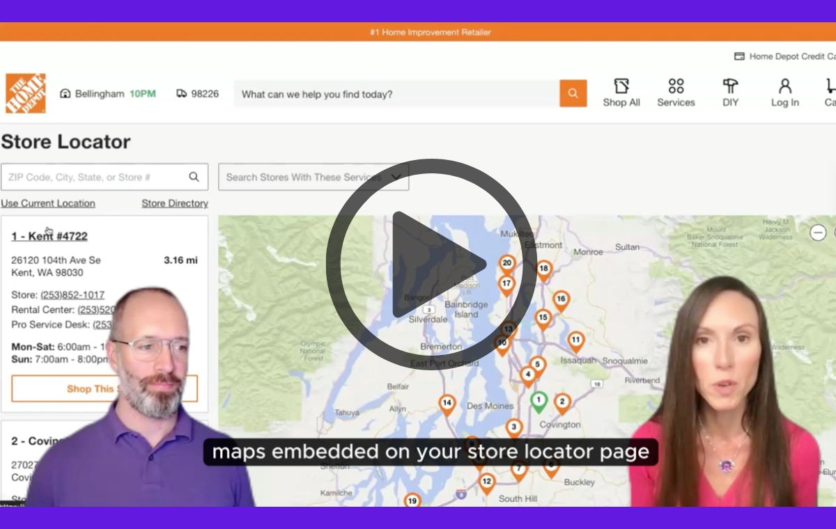 Shawn O'Neill and Linda Bustos thumbnail for a video on store locator maps