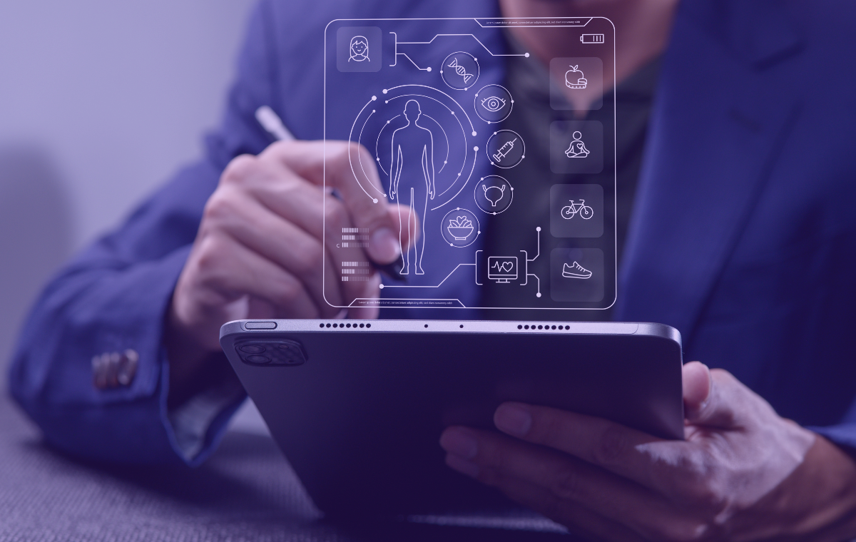 A man on a tablet using one of the best tools for tracking users to understand the audience